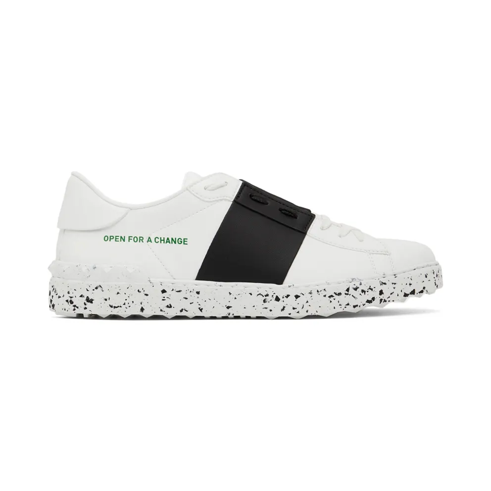 Valentino Garavani White & Black Open For A Change Sneakers (XY2S0830PUD)