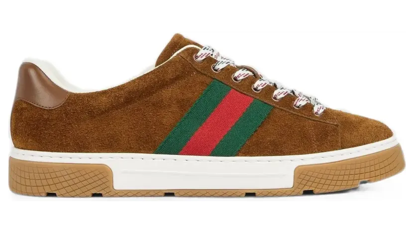 Gucci Low-top met Ace Web-detail “Brown” (849836AAFS3)