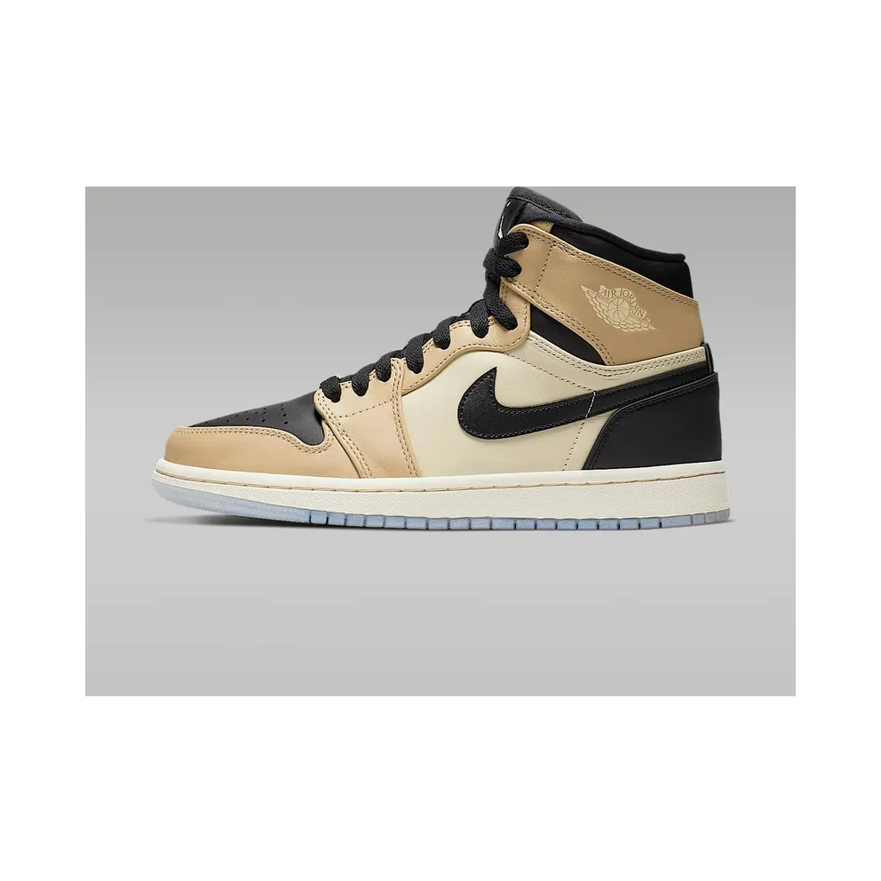 Jordan 1 Retro High Black Mushroom (W) Black/Fossil-Pale Ivory-Mushroom (AH7389-003)