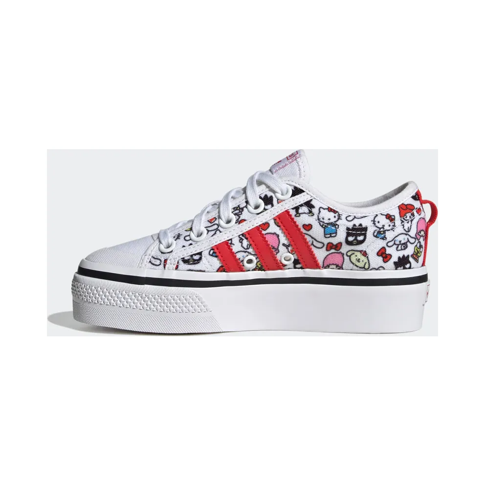 Adidas Nizza Platform Cloud White / Core Black / Vivid Red (HQ6888)