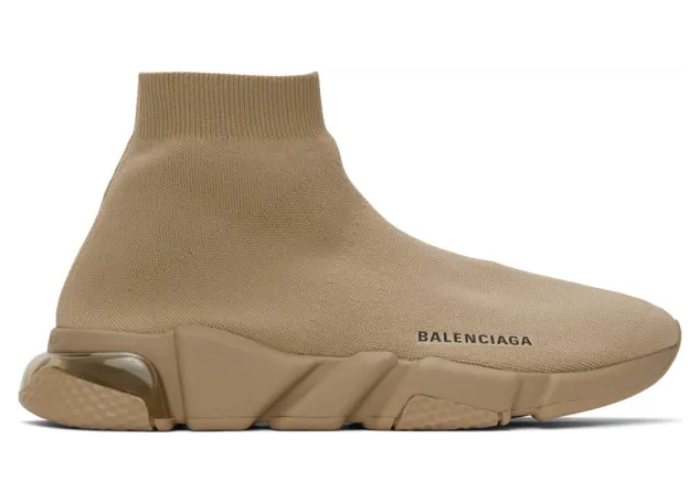 Balenciaga Beige Clear Sole Speed Sneakers (607543 W2DBL)