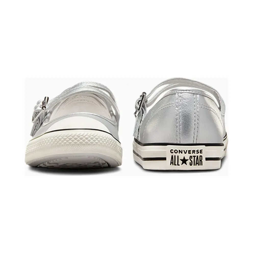 Converse Chuck Taylor All Star Mary Jane Metallic Leather Silver/Egret/Black (A12201C)