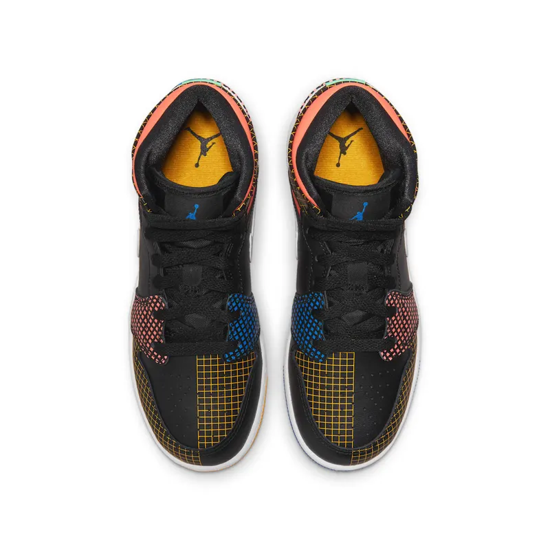 Air Jordan 1 Mid MMD Multi-Color Grid (GS) (DC4092-001)