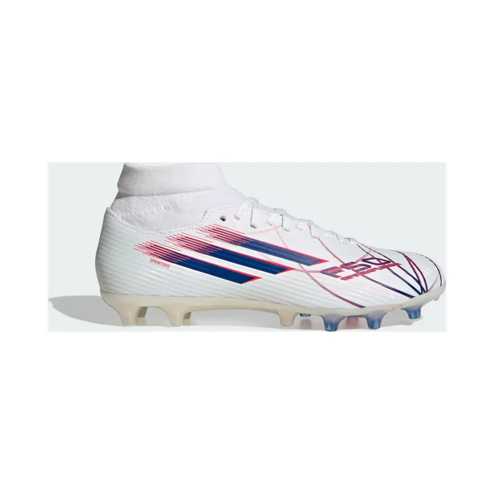adidas F50 Sparkfusion League Mid Cut Firm Ground / Artificial Ground Football Boots Womens “Cloud White / Royal Blue / Lucid Red” (KJ1437)