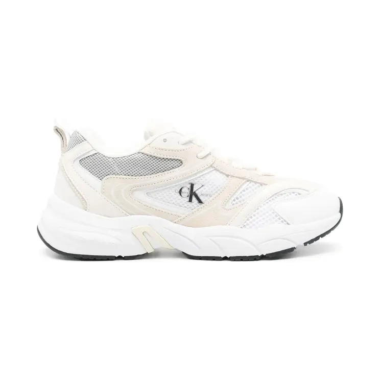 Calvin Klein Jeans Retro sneakers met logoprint – Beige (YW0YW00891)