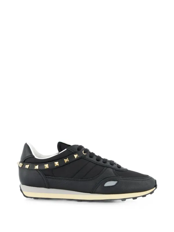 Valentino Garavani Stud Up Sneakers aus Leder und Nylon – Black (YS0O23ZDL)