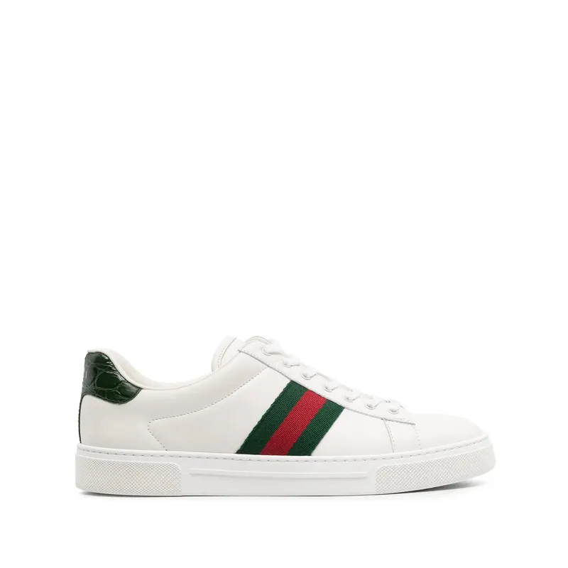 Gucci Ace Striped Reptile-effect “White” (757943 AACAG 9055)