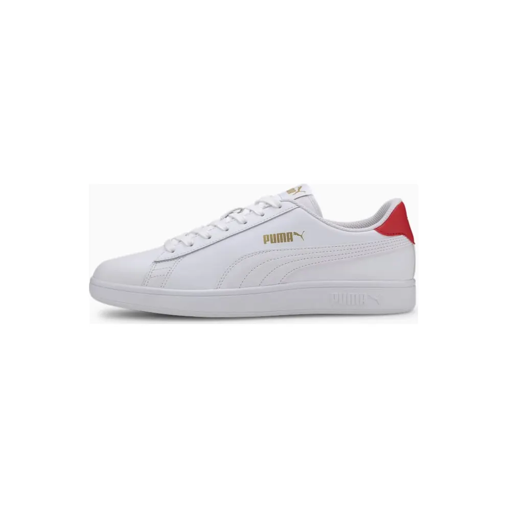 Puma Smash v2 leren Red/White/Gold (36521517)