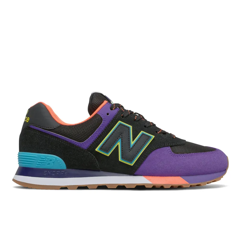 New Balance 574 Black Purple Orange Blue (ML574PT2)