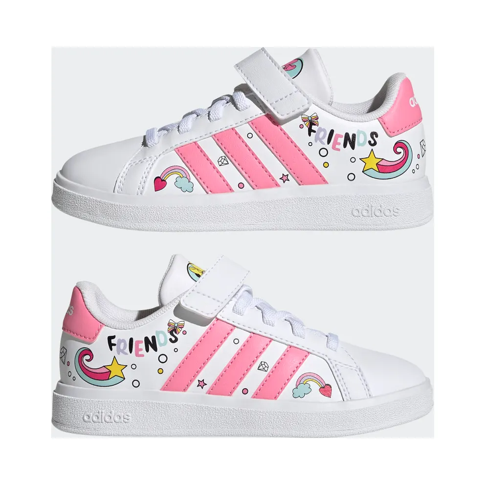 Adidas adidas x Disney Grand Court Minnie Mouse Elastic Laces Top Strap Cloud White / Bliss Pink / Grey Two (GY6629)