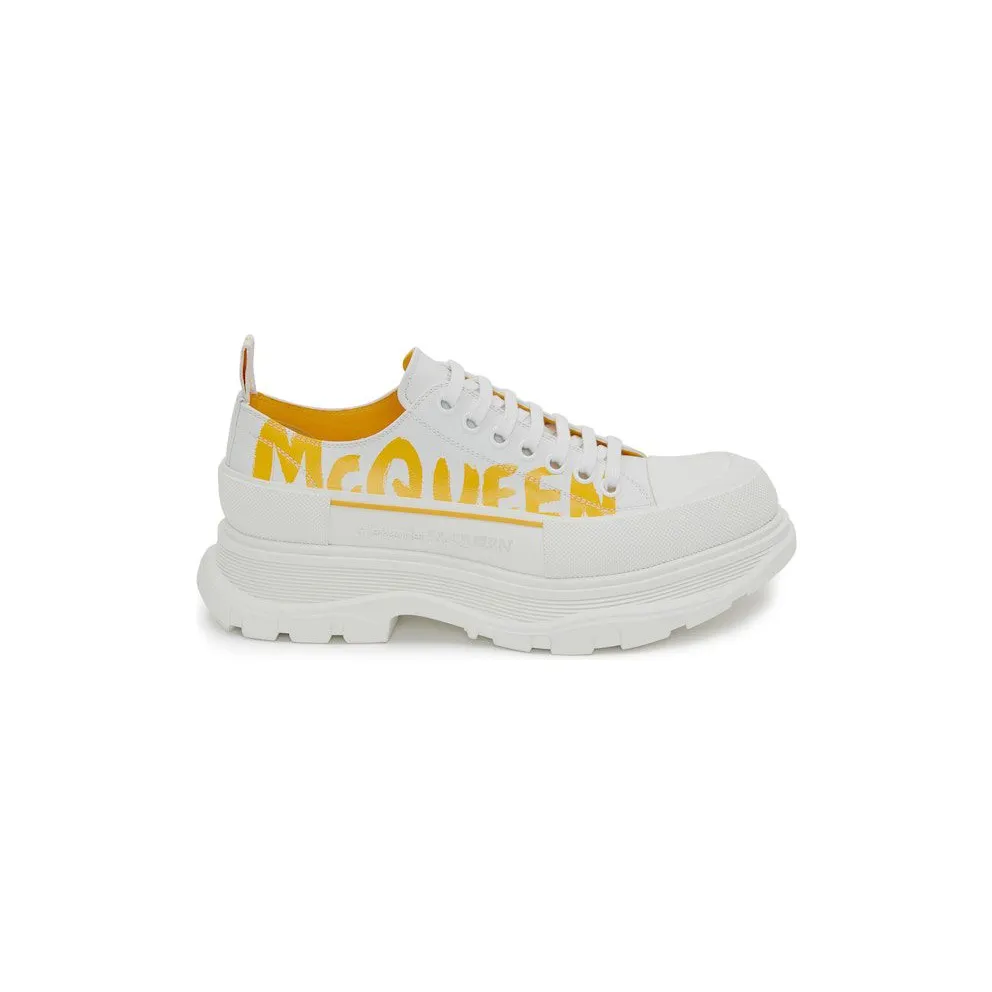 Alexander McQueen Tread Slick Low Lace Up Graffiti White Yellow Pop (711108WIAT69429)