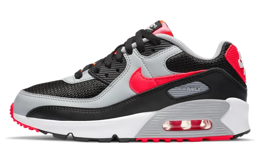 Nike Air Max 90 LTR GS ‘Radiant Red’ Black/White/Wolf Grey/Radiant Red (CD6864-009)