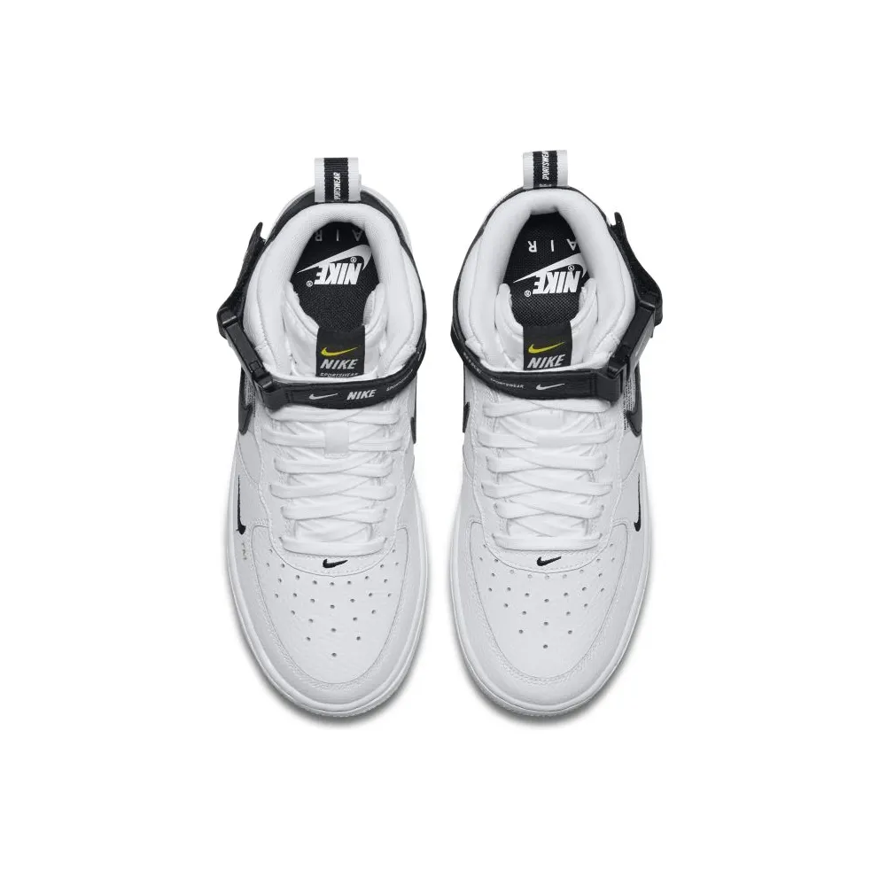 Nike Air Force 1 Mid Utility White Black (GS) White/Tour Yellow-Black (AV3803-100)