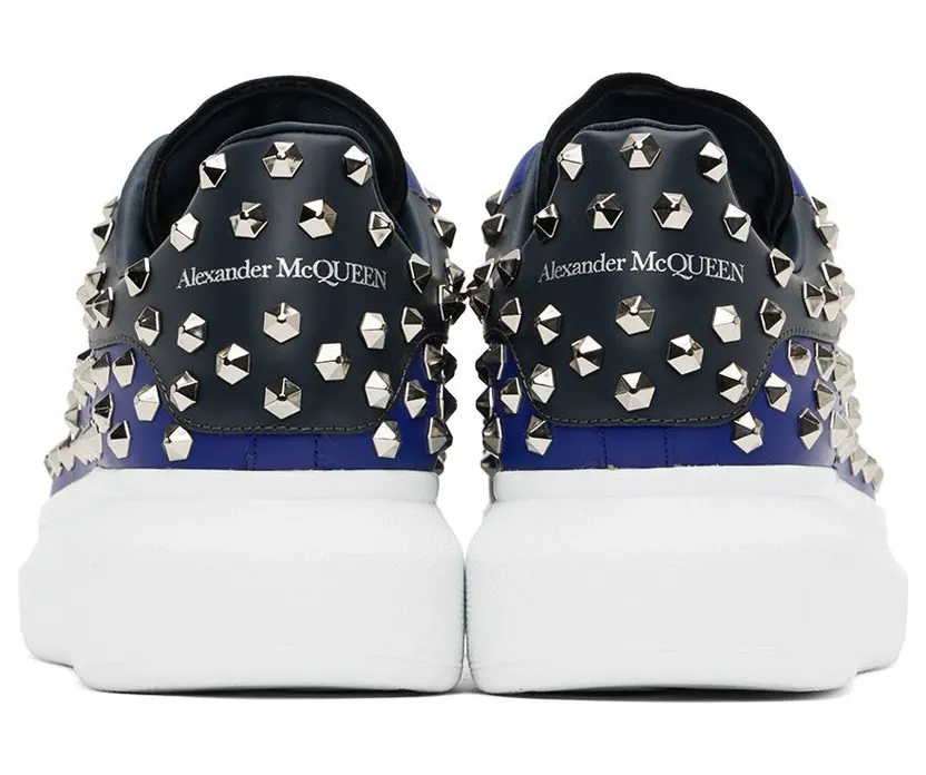 Alexander McQueen Blue Oversized Larry 4597 ELEC.BLUE/ANTH. (711142WHTQQ) (2)