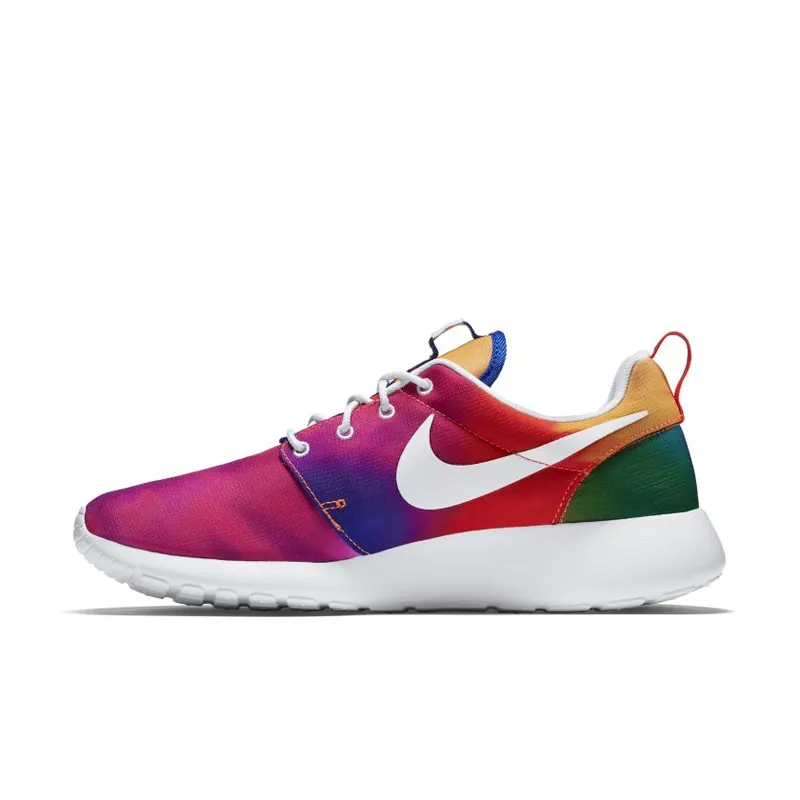 Nike Roshe Run Tie Dye Rainbow Court Purple/White-Total Crimson (655206-518)