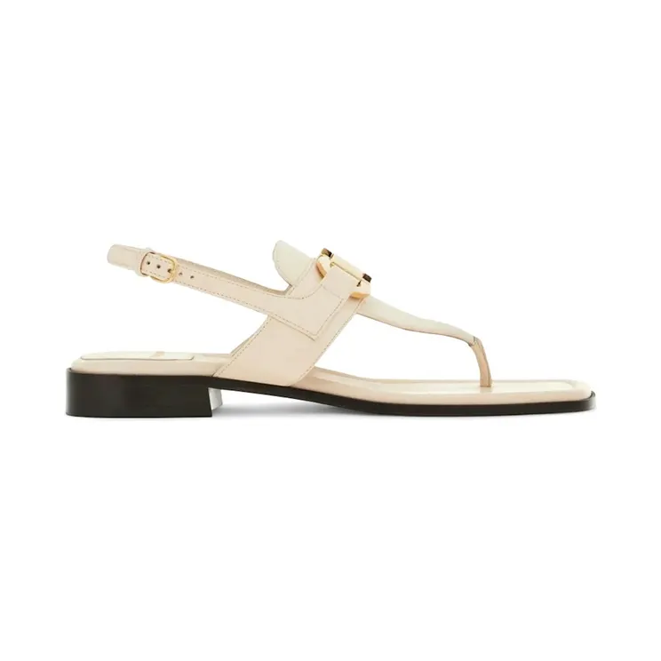 Ferragamo Gancini-Buckle Leather Sandals White (01G998769645)