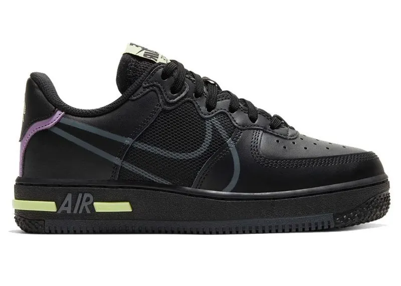 Nike Air Force 1 Low React Black Violet Star Barely Volt (CD6960-001)