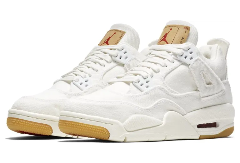 Jordan 4 Retro Levi’s White (GS) – “White / White / White” (Levi’s Tag)