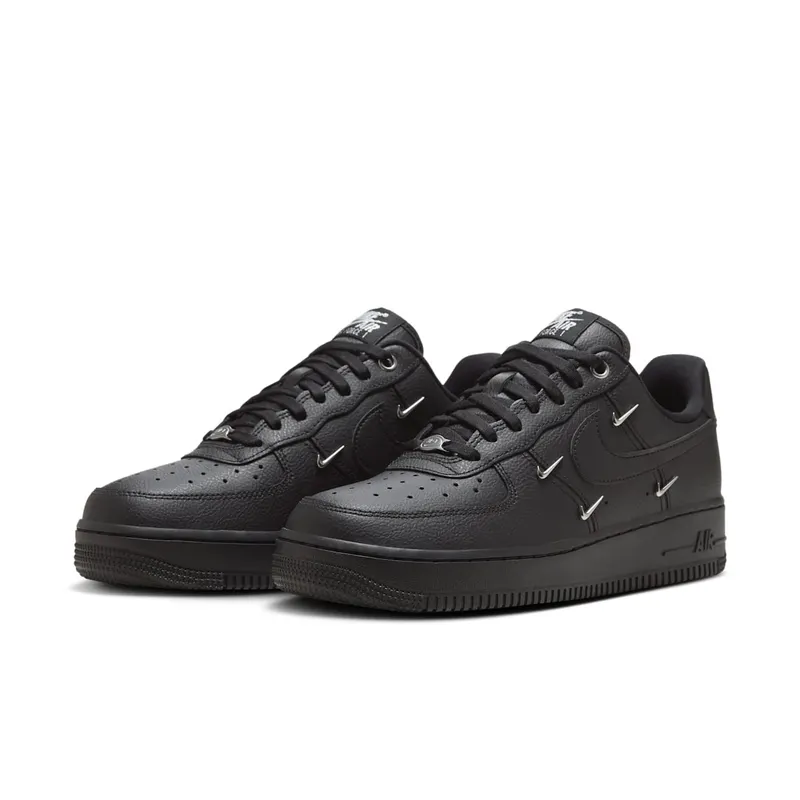 Nike Air Force 1 Low ’07 LX Black Silver Mini Swoosh (HQ1180-001)