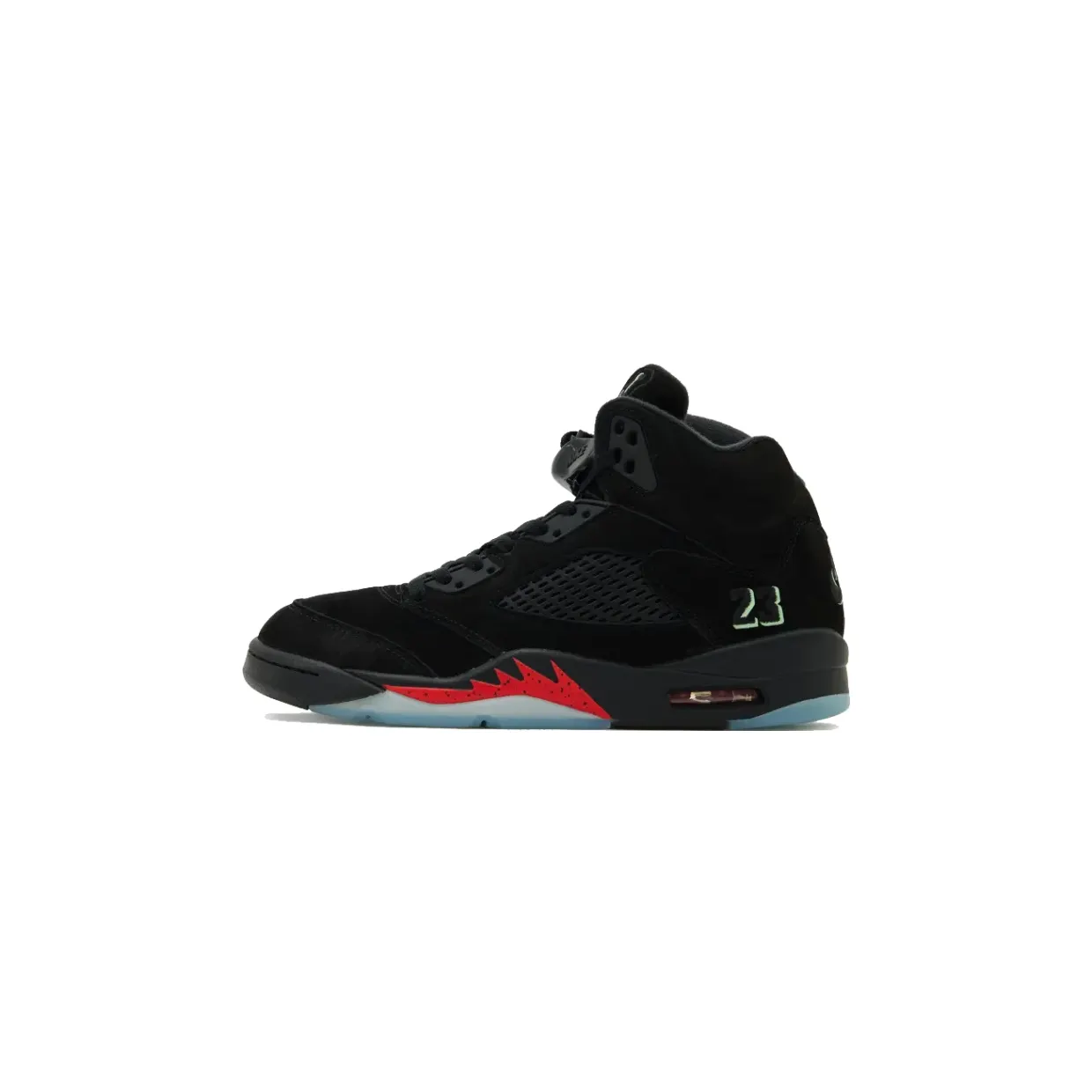 Air Jordan 5 “Halloween” (HQ7978-001): zwart suède dat in het donker gaat gloeien
