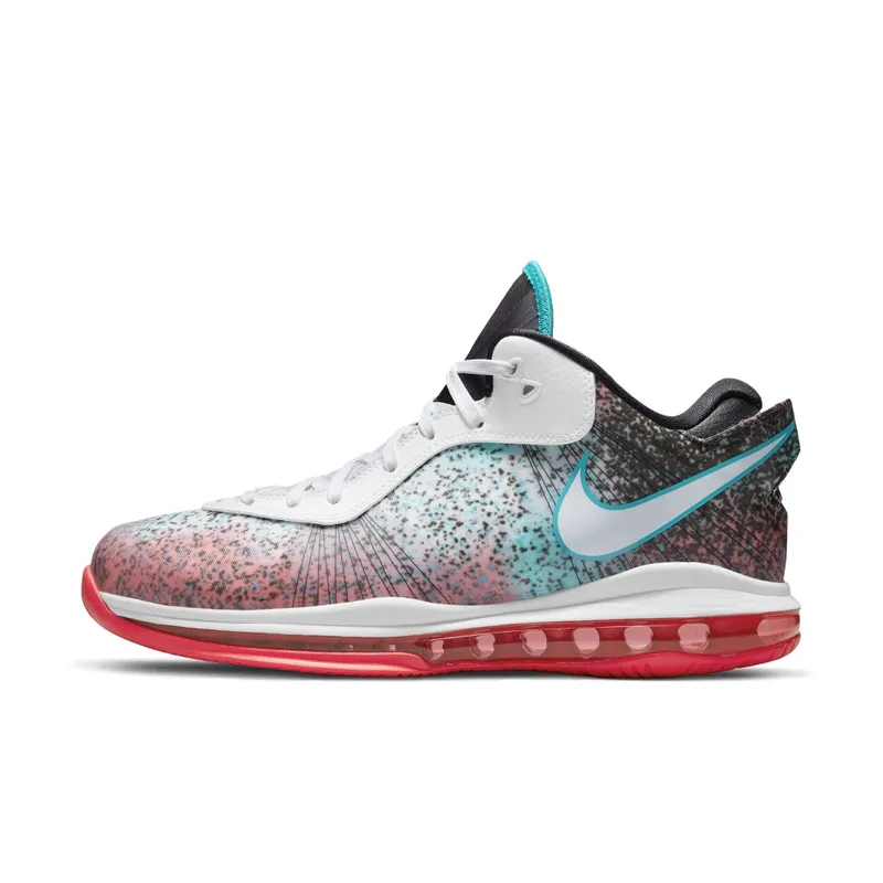 Nike LeBron 8 V2 Low Miami Nights (2021) – “White / Solar Red / Glass Blue / White” (DJ4436-100)