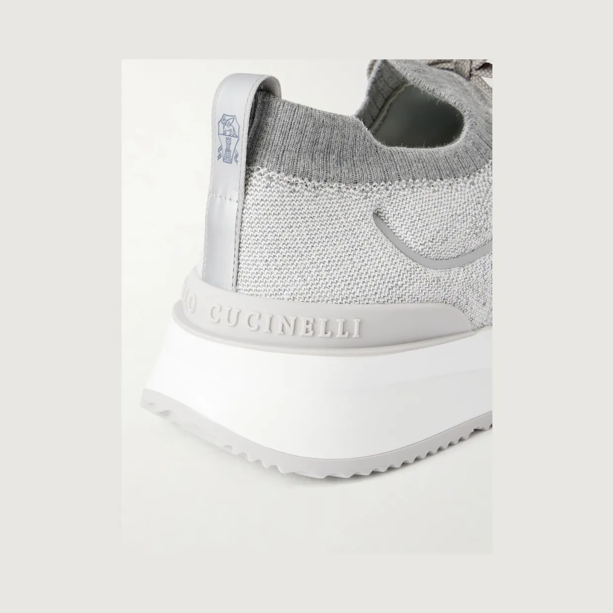 Brunello Cucinelli Stretch-Knit Sneakers Gray (MZUEHRO342) (5)