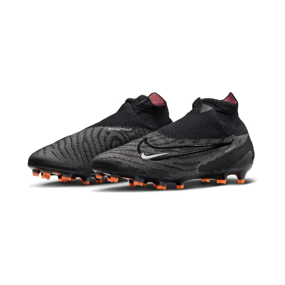 Nike Gripknit Phantom GX Elite Dynamic Fit FG Black Dark Smoke Grey Total Orange (DC9969-010)
