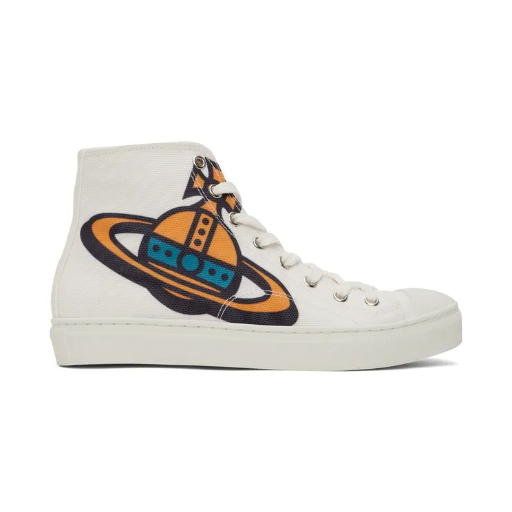 Vivienne Westwood White Plimsoll High-Top Sneakers (75010001M-W008F-)