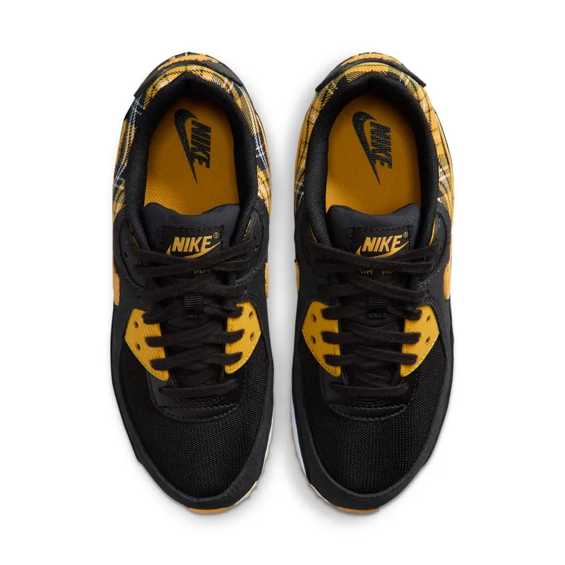 Nike Air Max 90 Womens “Black Yellow Ochre Plaid” (IR5598-001)