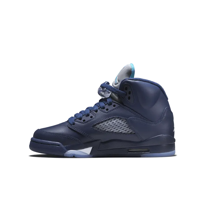 Jordan 5 Retro Pre-Grape (GS) Midnight Navy/Turquoise Blue-White (440888-405)