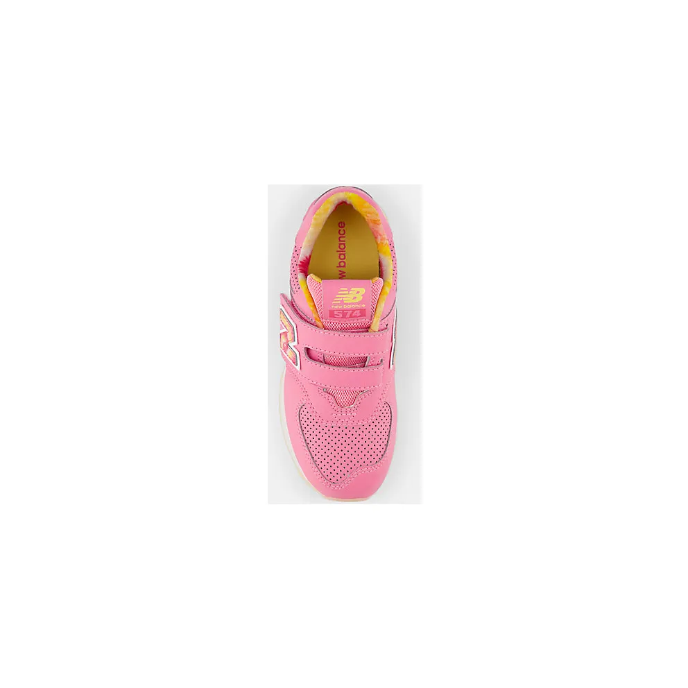 New Balance 574 Hook and Loop Signal Pink Clementine Tie-Dye (PV574KP)