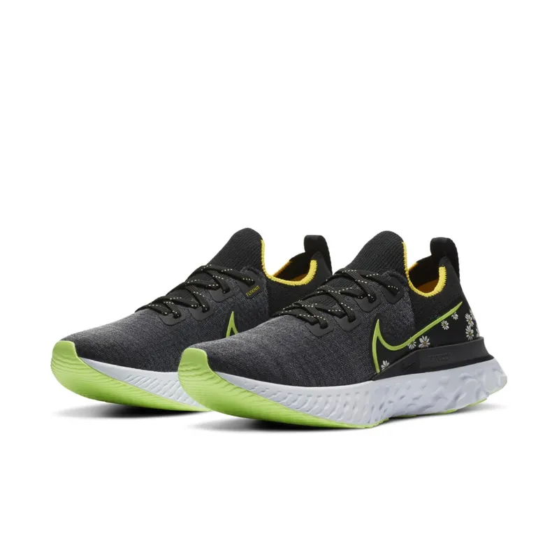 Nike React Infinity Run Flyknit Daisy Black/Speed Yellow-White-Ghost Green (CW5573-001)