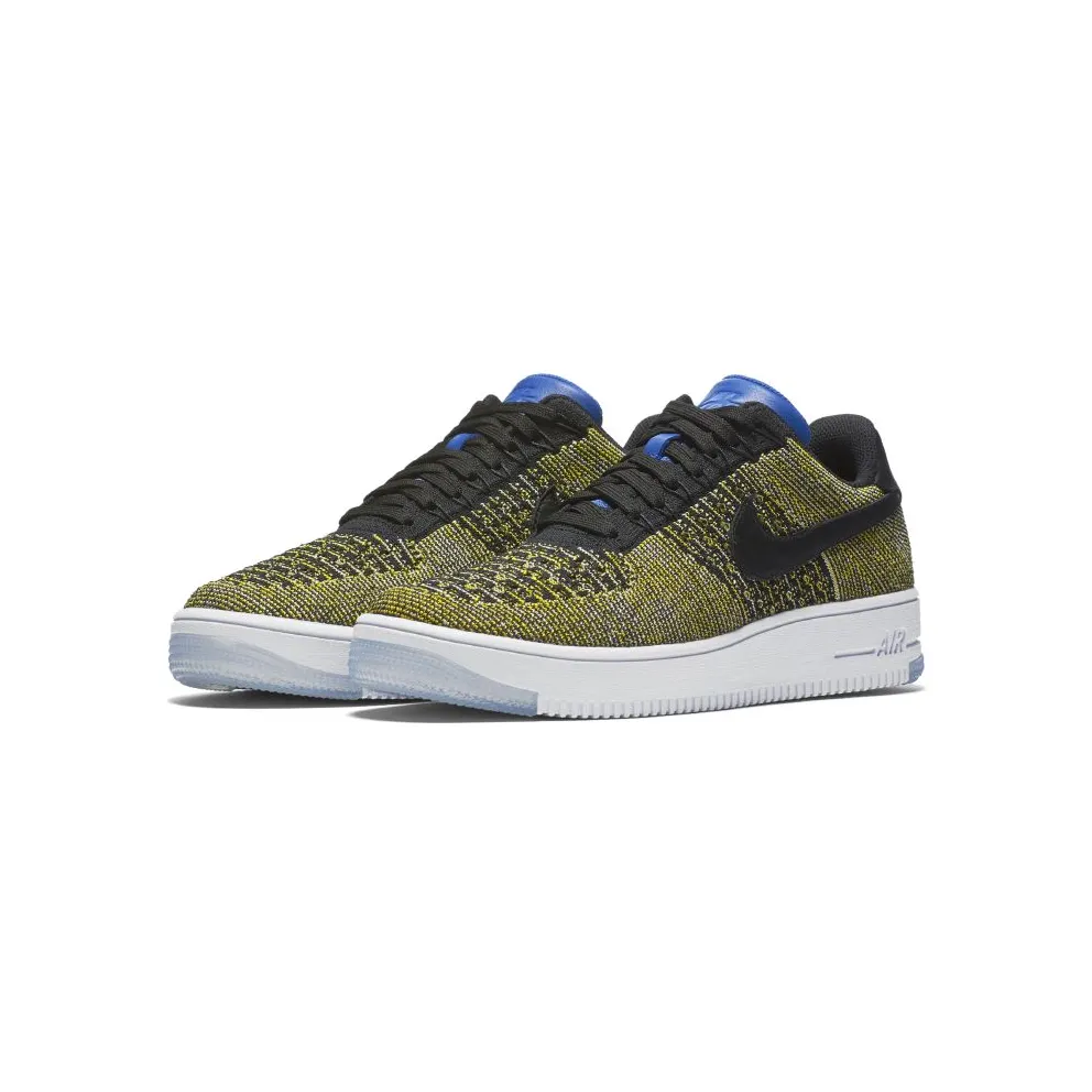 Nike Air Force I 1 Flyknit Low Warriors (W) Black/Black-Blue Tint-Game Royal (820256-004)