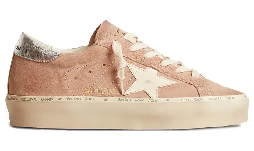 Golden Goose Hi-Star Flatform-Sneakers mit Stern-Patch – Rosa (GWF00118F005857)