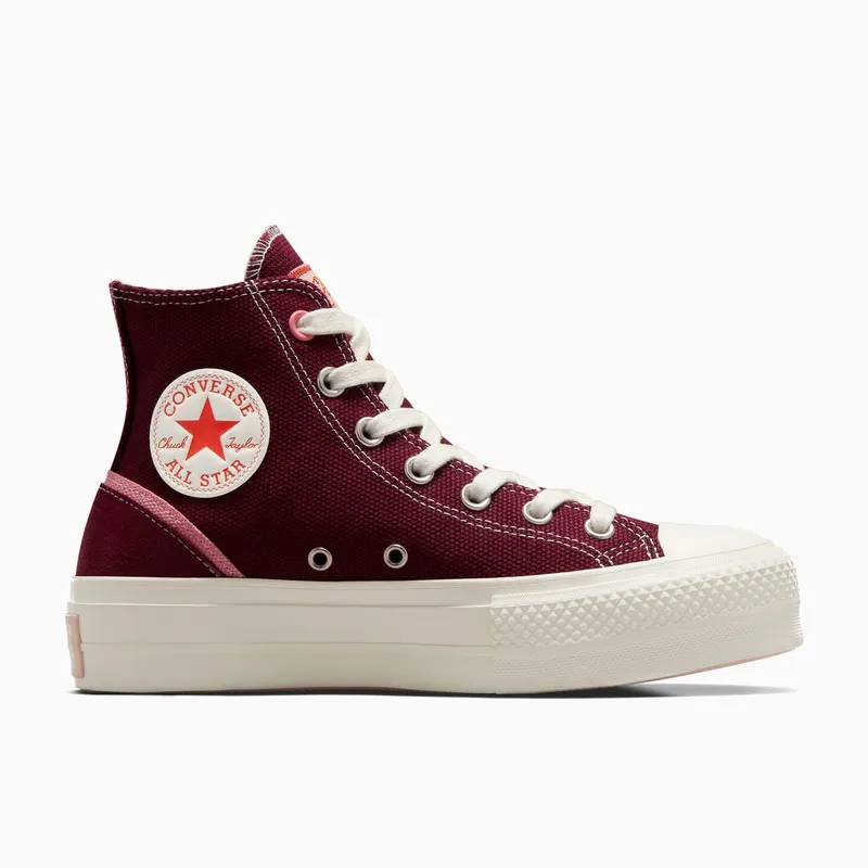 Converse Chuck Taylor All Star Lift Platform Mixed Material Deep Bordeaux/egret