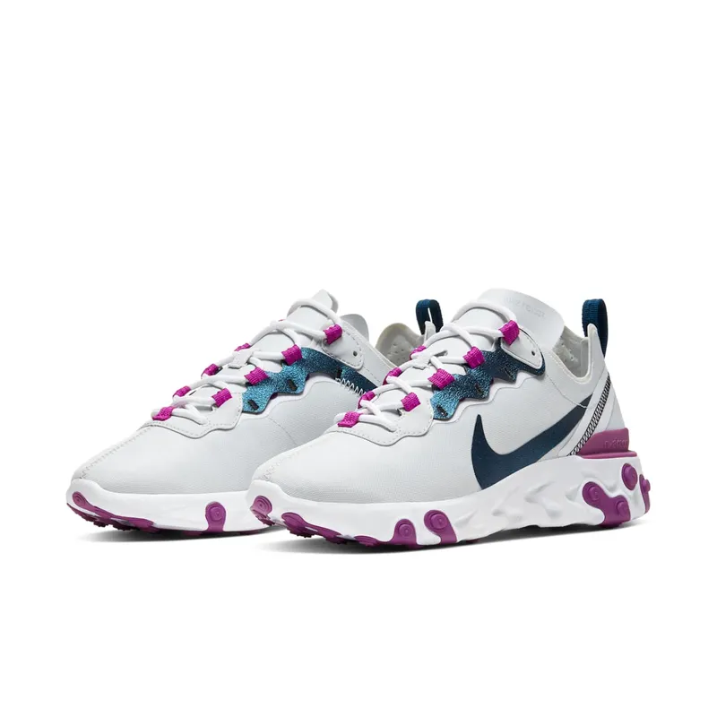 Nike React Element 55 Photon Dust (W) Photon Dust/Vivid Purple-White-Valerian Blue (CN3591-002)