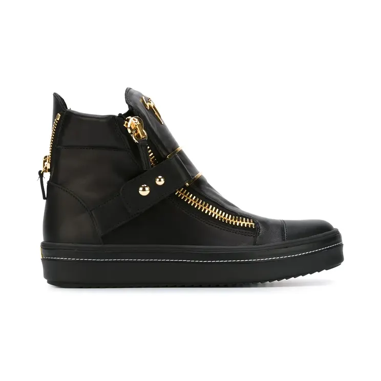 Giuseppe Zanotti High-Top-Sneakers mit Reißverschlüssen “Black” (RU5097001)