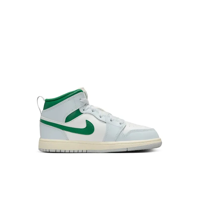 Jordan 1 Mid Summit White Pure Platinum Sail Pine Green (DQ8424-142)