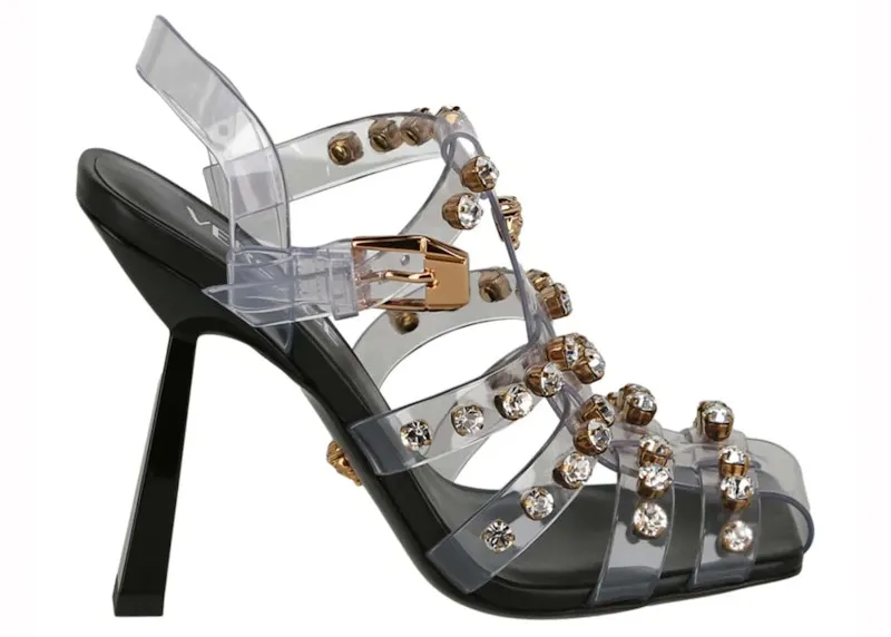 Versace Medusa Embellished Cage Heel Black (1004489-1A0321-1GB0V-00002)