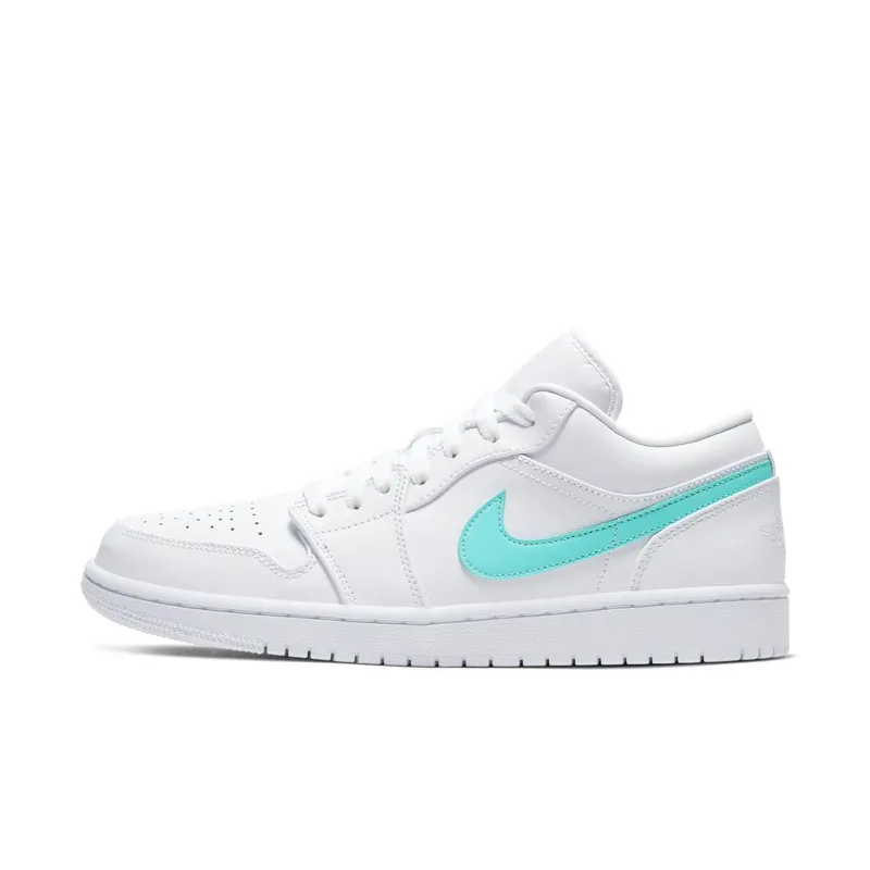 Jordan 1 Low White Multi-Color Swoosh White/Multi-Color-Light Aqua (CW7033-100)