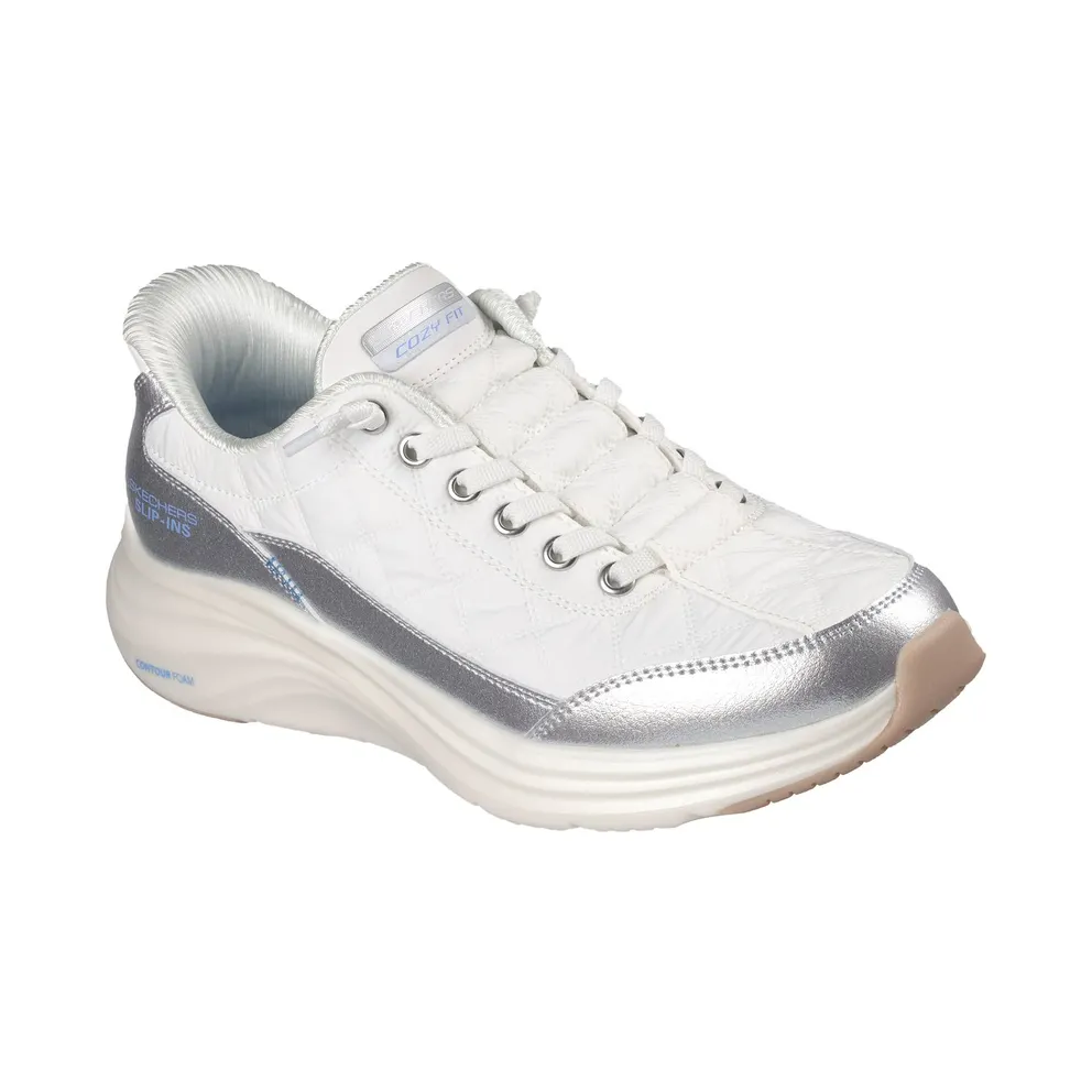 Skechers Slip-ins: Contour Foam – Metallic Dream Sneaker White/Silver