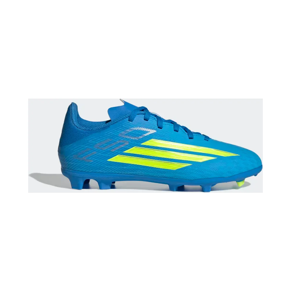 adidas F50 League Firm Ground / Multi Ground Football Boots Kids “Lucid Ray Blue / Team Solar Yellow 2 / Lucid Aquamarine” (JR9013)