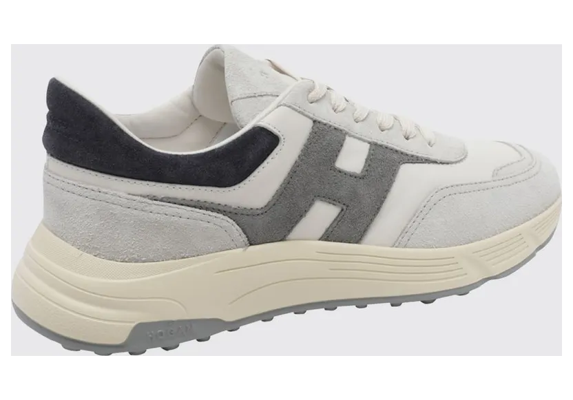 Hogan Hyperlight Sneakers in Calfskin and Suede with Contrasting Logo White (HXM5630FR30UHC739R) (2)