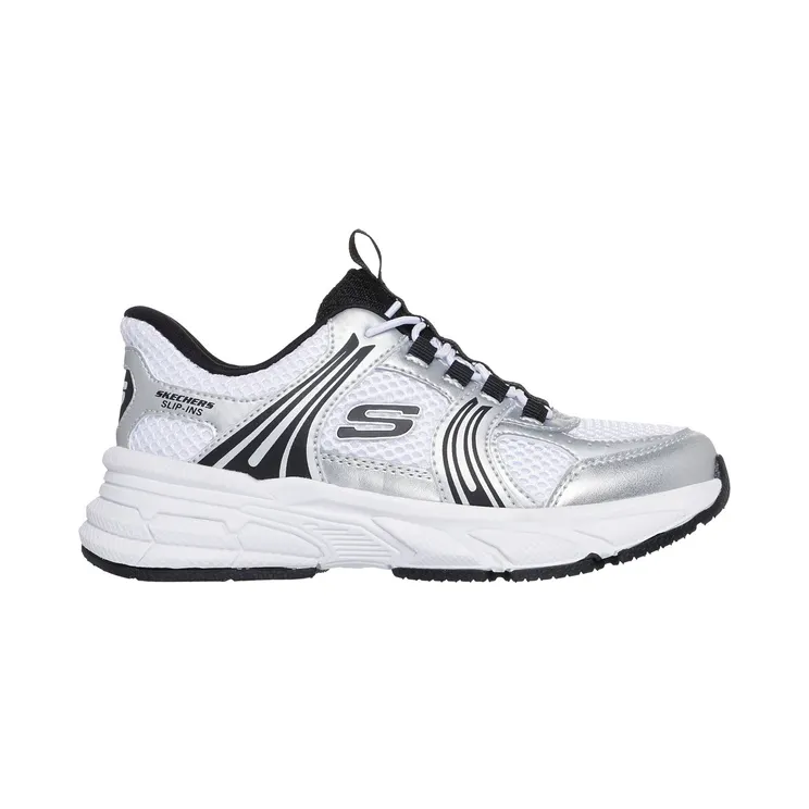 Skechers Slip-ins: Retro-Graph – Classic Kicks Wht/Zwart/Zilver