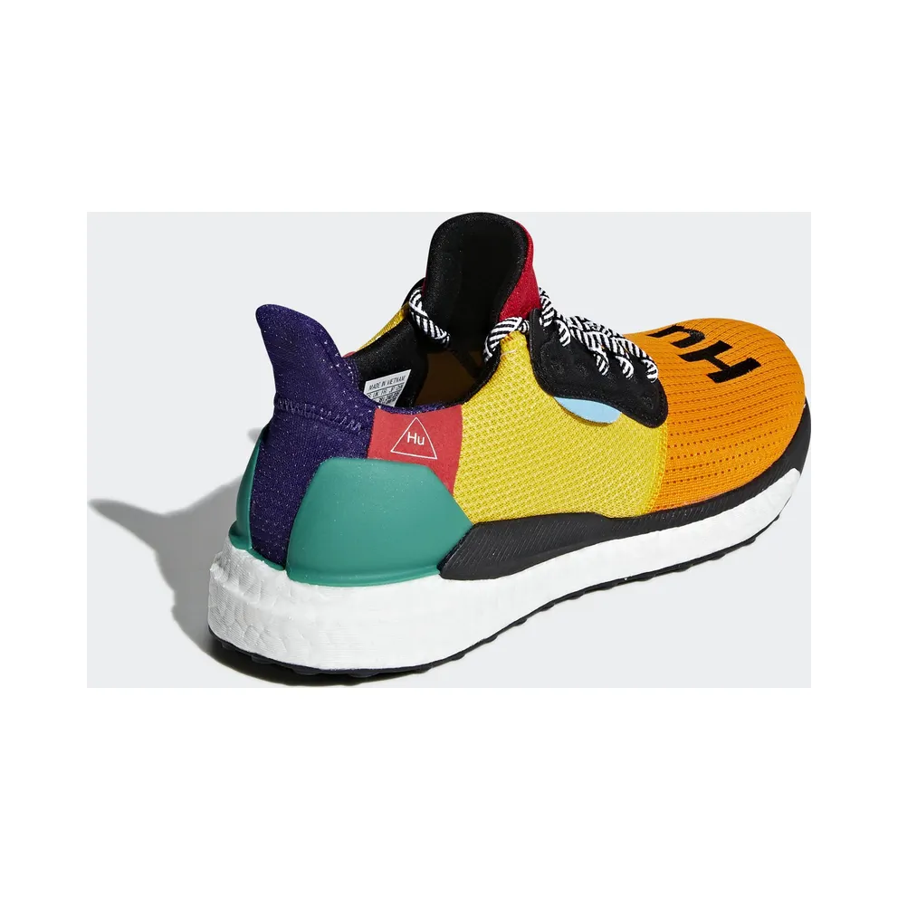 adidas Solar Hu Glide Pharrell Multi-Color (W) Cloud White/Collegiate Burgundy/Yellow (DB3038)