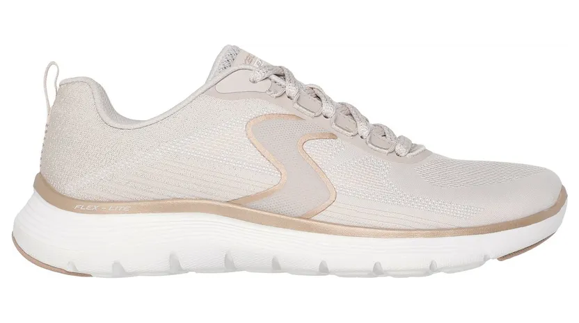 Skechers Flex Appeal 5.0 – Luxe Glow Sneaker Natuurlijk/Goud