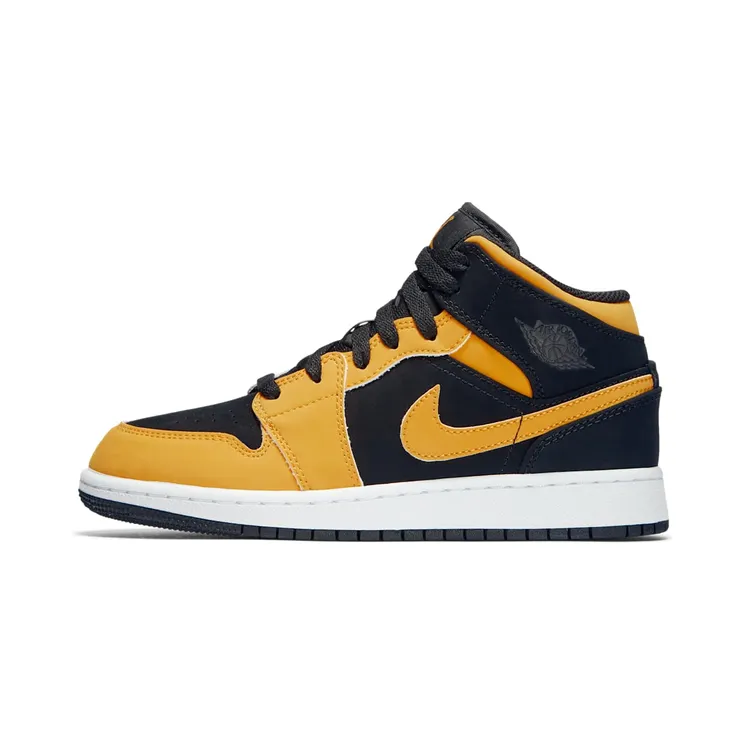 Air Jordan 1 Mid GS Black University Gold (554725-071)