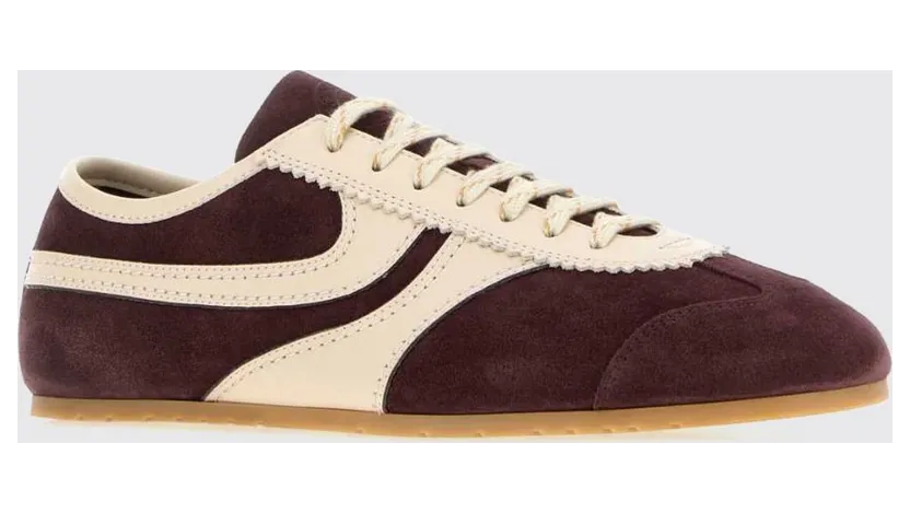 Dries Van Noten Bicolor Low-Top Sneakers in Smooth and Suede Leather Violet (2620217000132402)