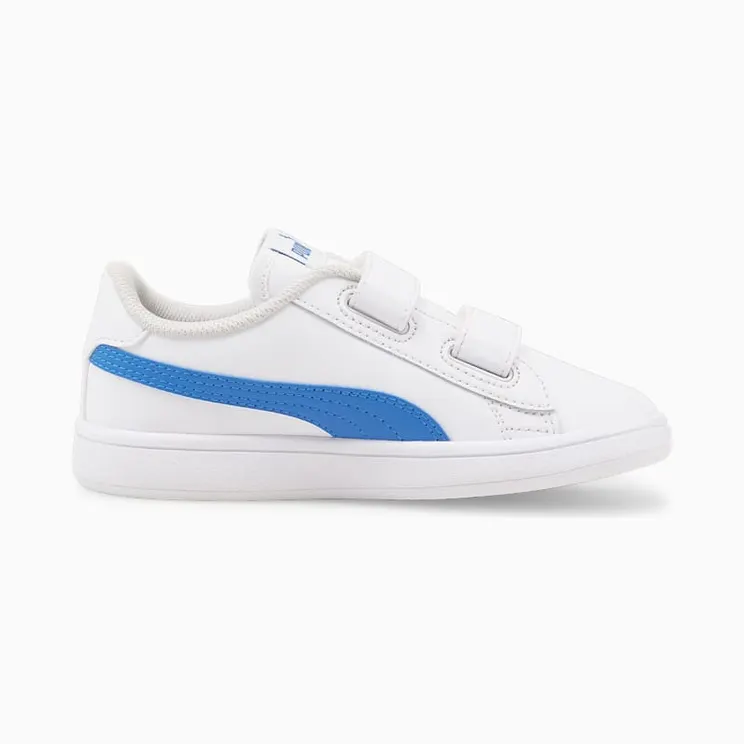 Puma Smash v2 Leather sportscchoenen Wit/Blauw (365173-33)