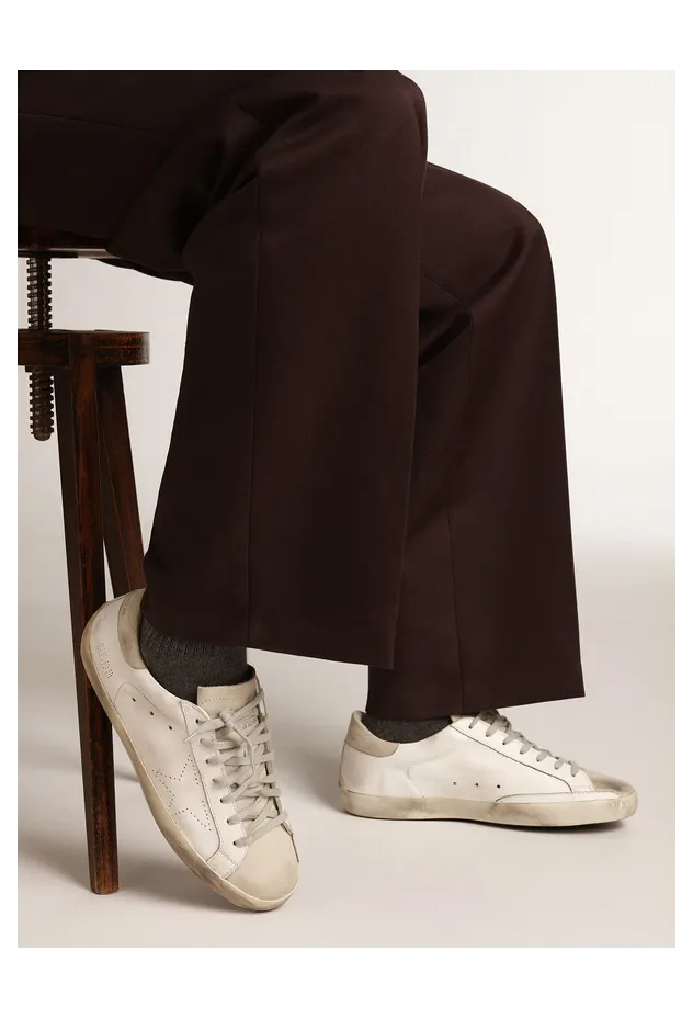 Golden Goose Super-Star With Perforated Star And Ice-Gray Heel Tab (GMF00105.F002942.10276) (3)